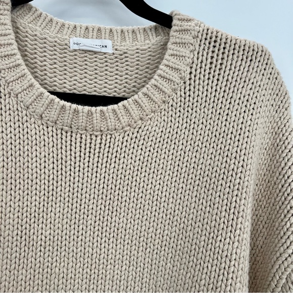 Good American Crewneck Chunky Knit Sweater Pullover Cropped Cream 5/6 2XL / 3XL - Picture 5 of 8